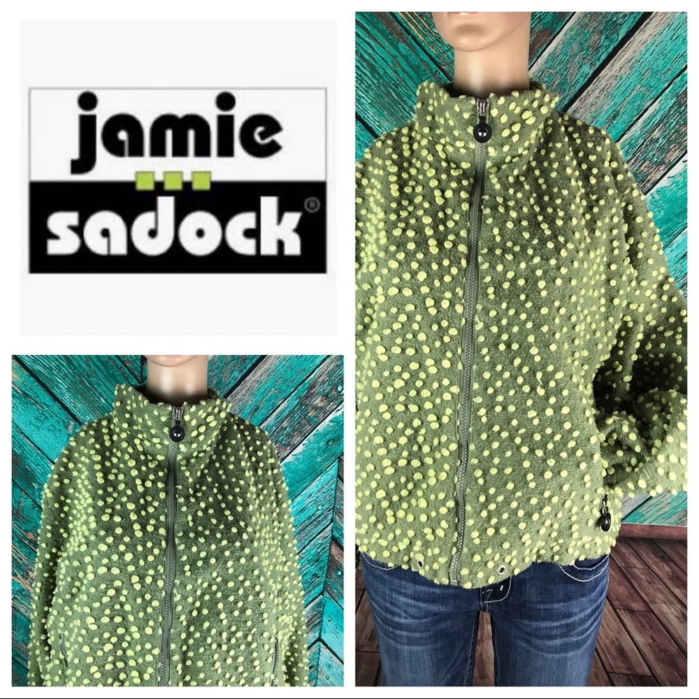 Jamie Sadock Lime Pom Pom Zip Up